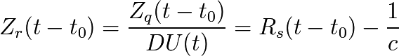 Z_r(t-t_{0})=\frac{Z_q(t-t_{0})}{DU(t)}=R_s(t-t_{0}) - \frac{1}{c}