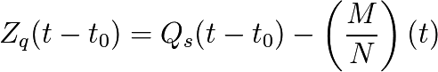 Z_q(t-t_{0})=Q_s(t-t_{0})-\left( \frac{M}{N} \right) (t)